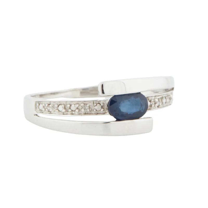 Bague Or Blanc - Saphir et Diamants sold by 58 Facettes