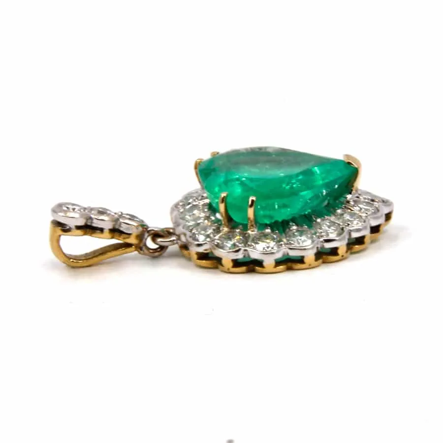 Pendentif émeraude cœur et diamant sold by 58 Facettes product image thumbnail 3