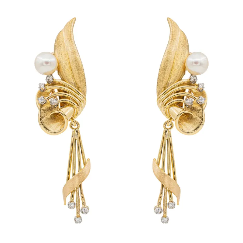 Boucles d'oreilles Pendantes Or jaune Perle de culture sold by 58 Facettes