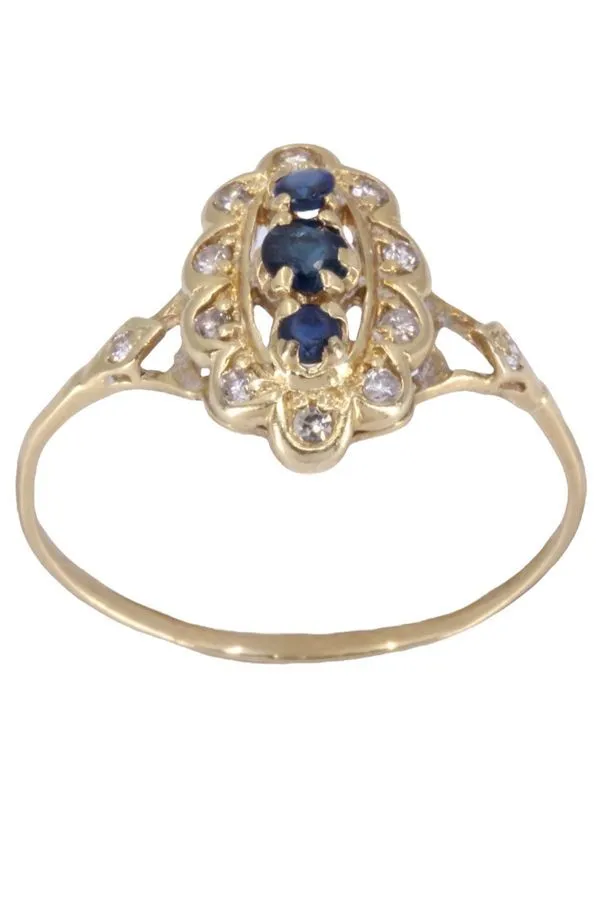 BAGUE MARQUISE SAPHIRS ET DIAMANTS sold by 58 Facettes product image thumbnail 3