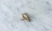 Bague marquise perles et diamants sold by 58 Facettes