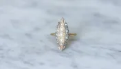 Bague marquise perles et diamants sold by 58 Facettes