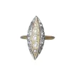 Bague marquise perles et diamants sold by 58 Facettes