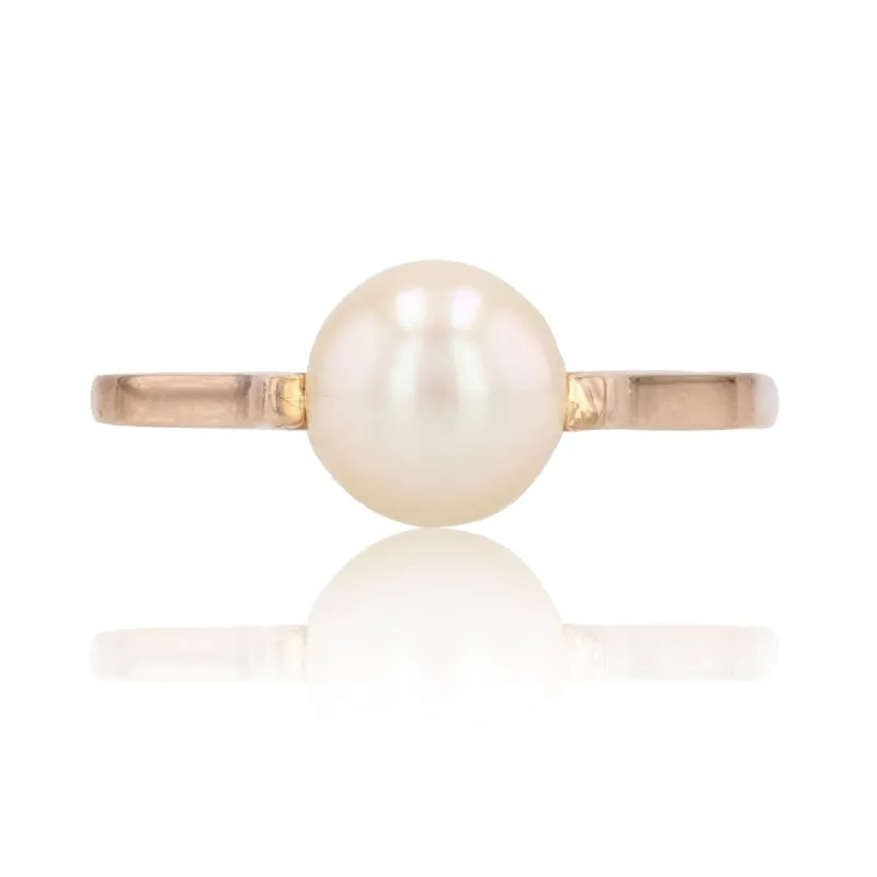 Solitaire perle de culture or jaune made by 58 Facettes