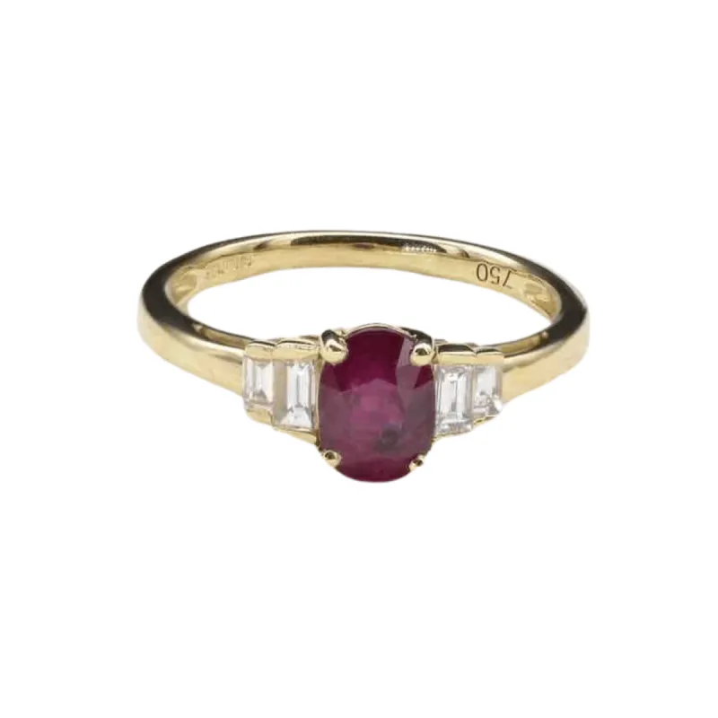 Bague Or jaune Rubis Diamants sold by 58 Facettes