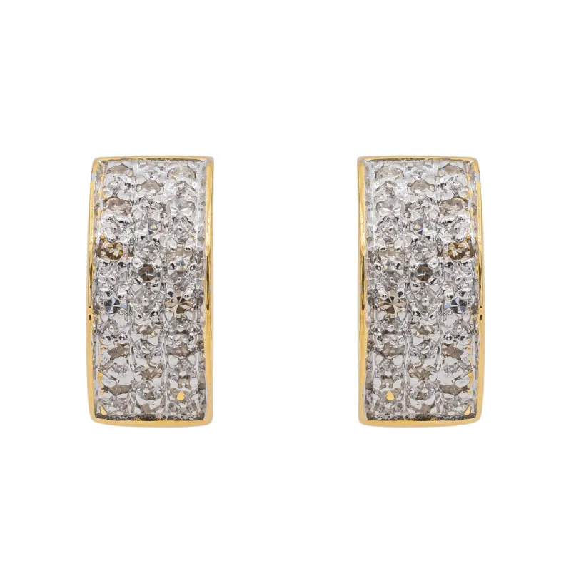 Boucles d'oreilles Demi créoles Or jaune Diamant sold by 58 Facettes