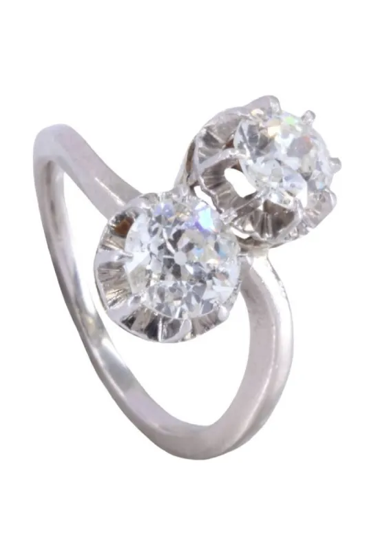 BAGUE TOI ET MOI ANCIEN DIAMANTS sold by 58 Facettes