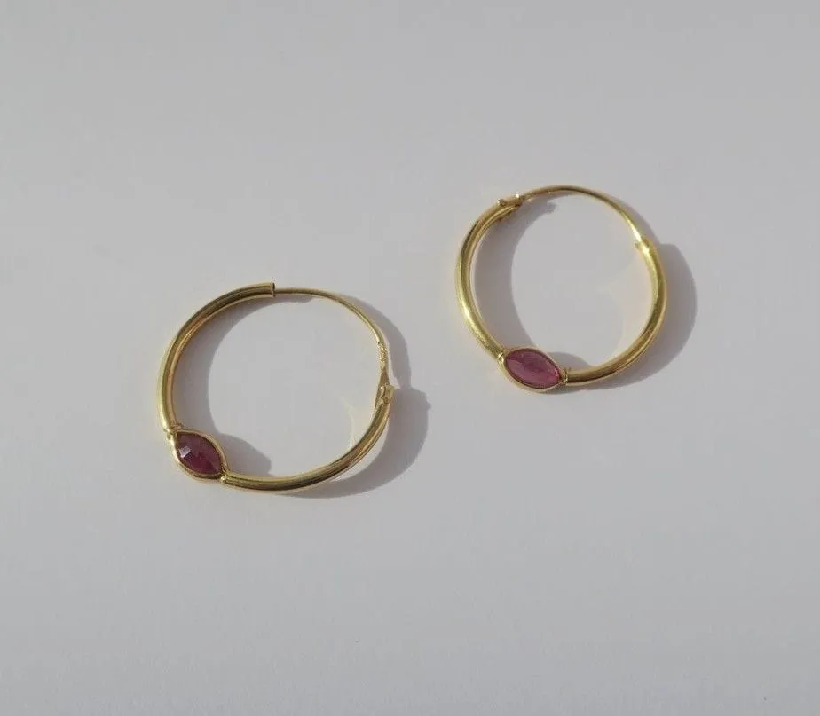 Boucles d’oreilles créoles rubis or sold by 58 Facettes product image thumbnail 2