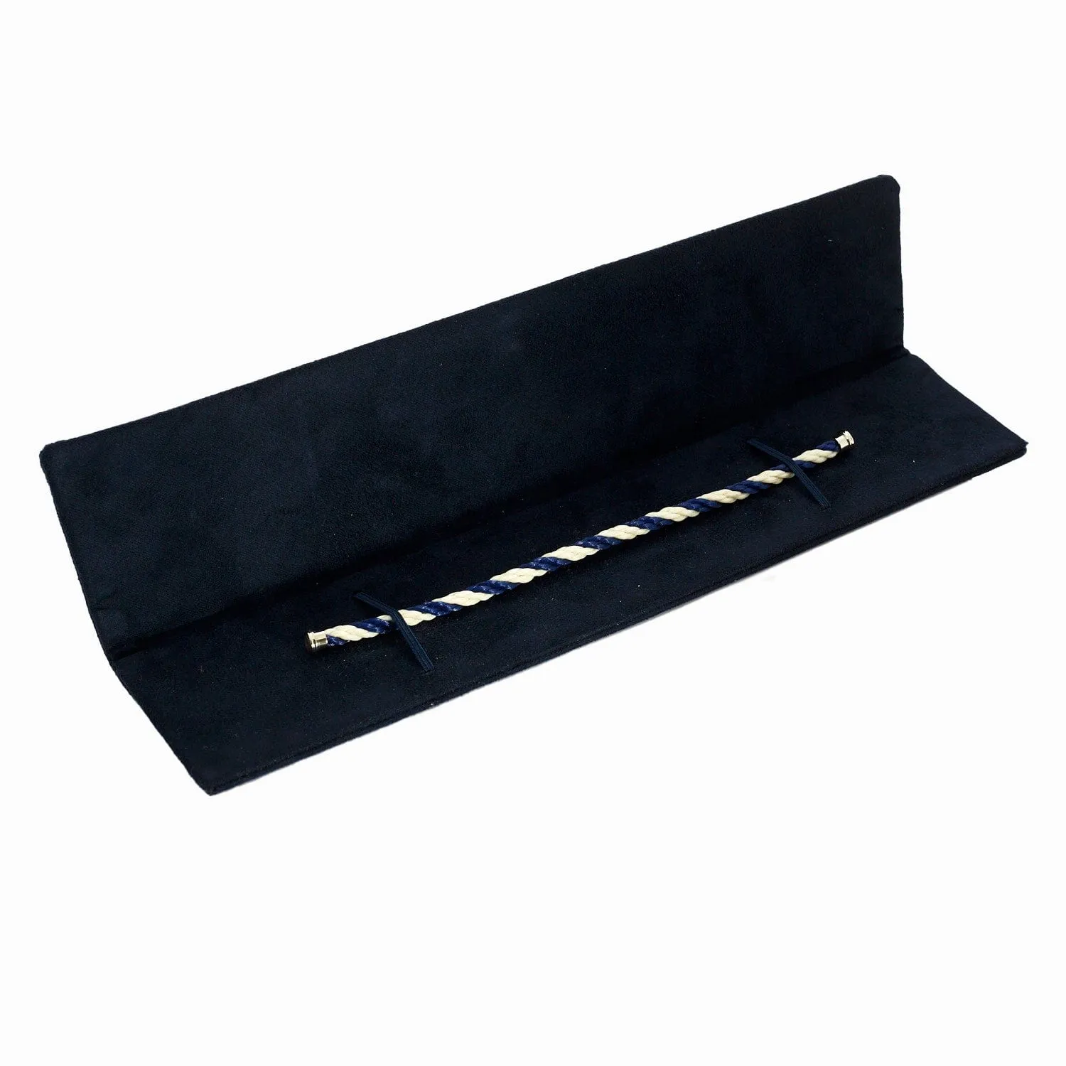 Fred - Bracelet Cable cordon tressé bleu marine et blanc sold by 58 Facettes