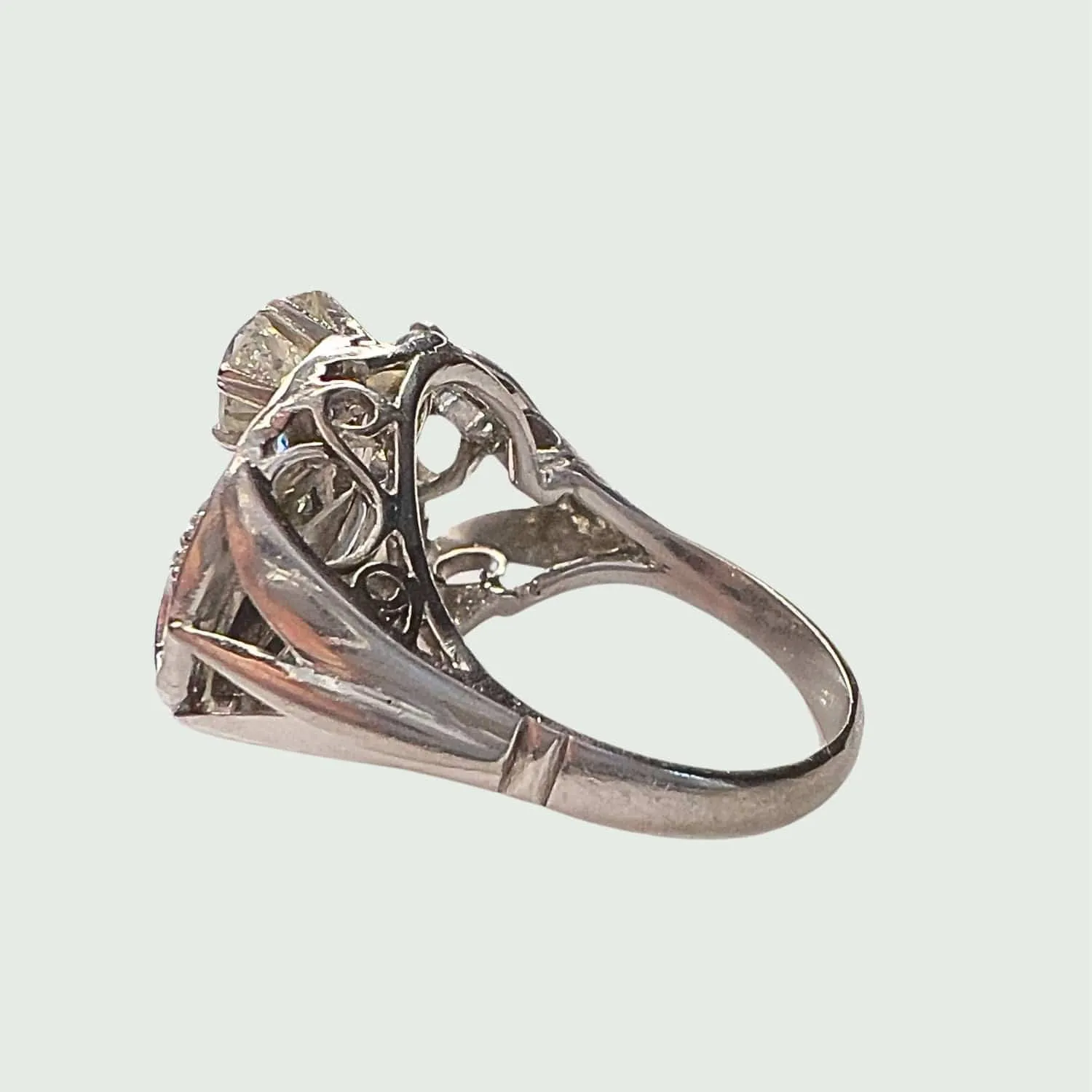 BAGUE RÉTRO PLATINE DIAMANTS sold by 58 Facettes product image thumbnail 3