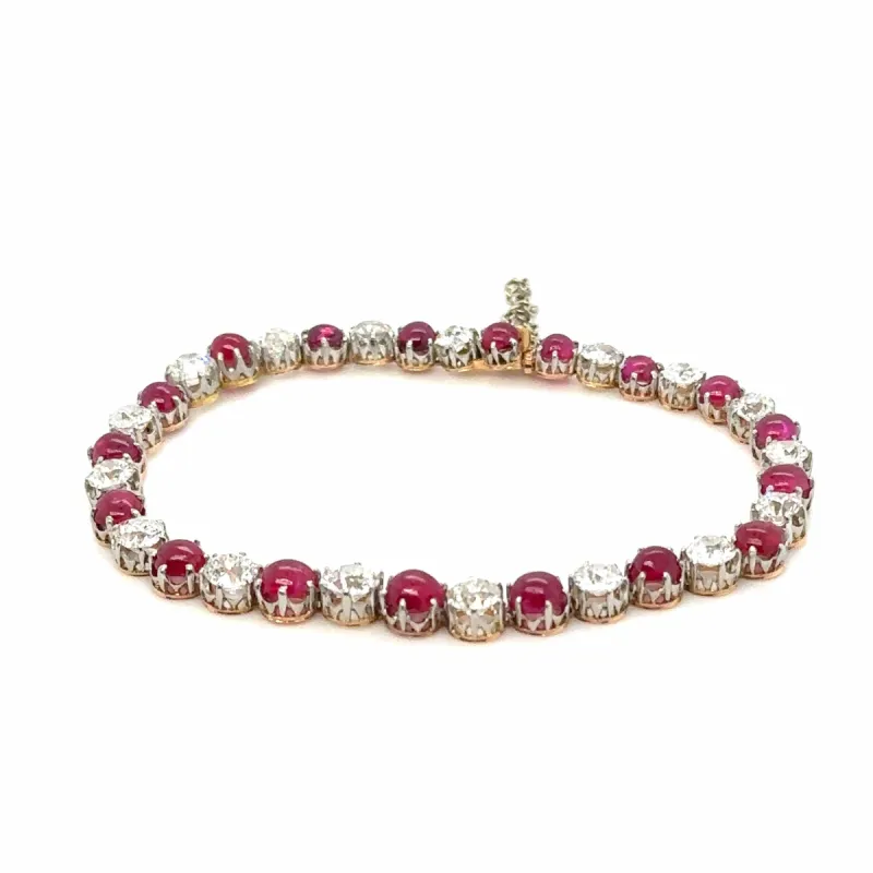 Bracelet Rubis Diamants Époque fin 1900 sold by 58 Facettes