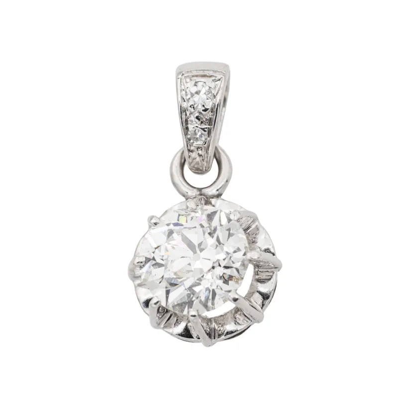 Pendentif Solitaire Or blanc Diamant sold by 58 Facettes
