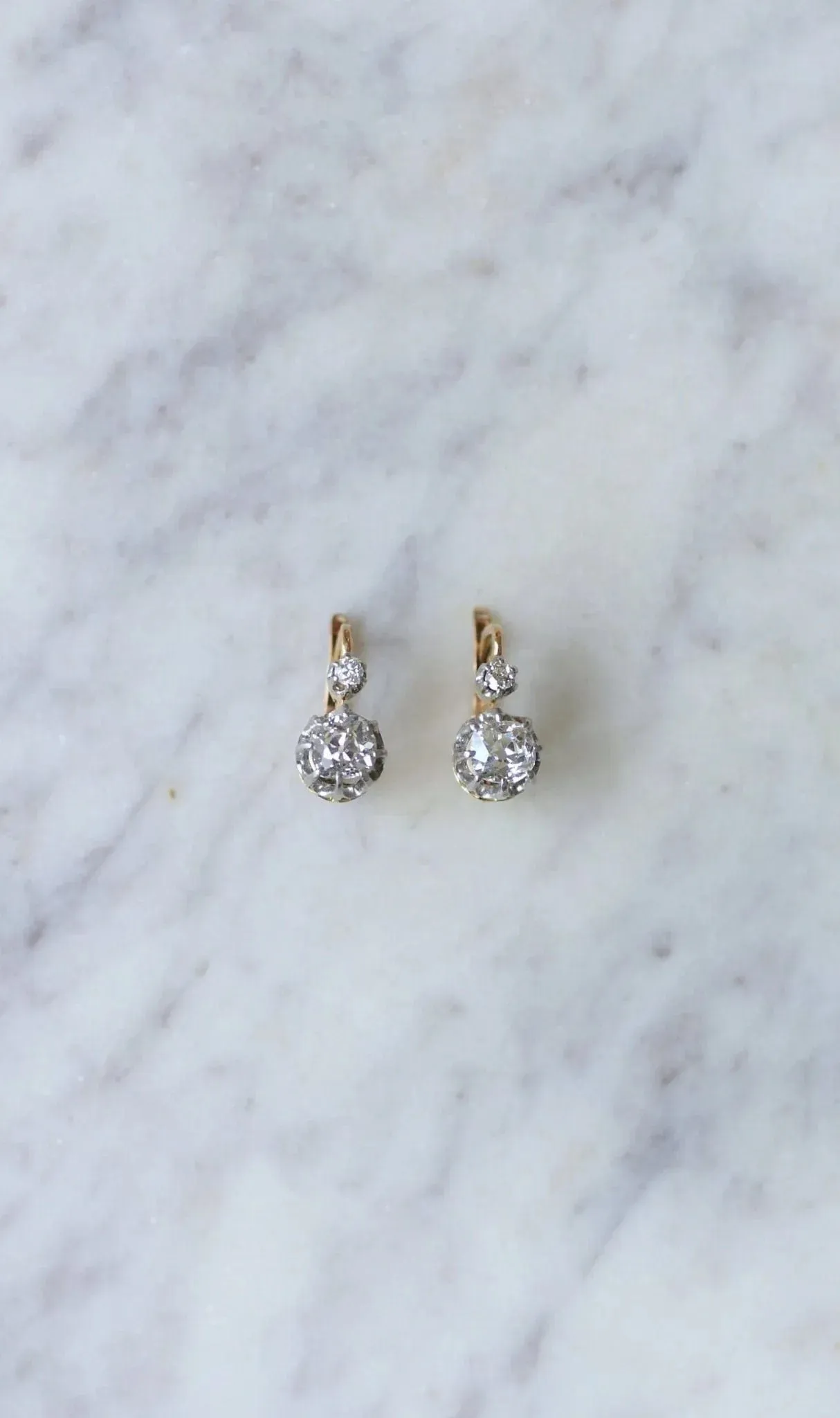 Boucles d'oreilles anciennes diamants 1,10 Ct sold by 58 Facettes product image thumbnail 5