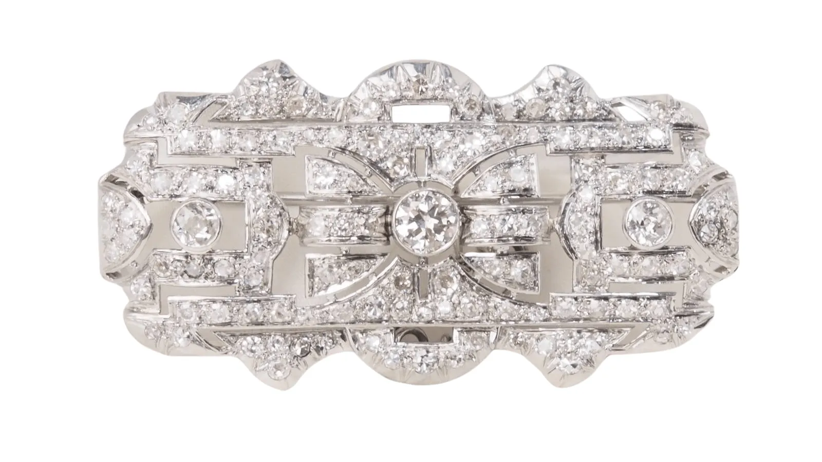Broche Art Déco en platine et diamants sold by 58 Facettes