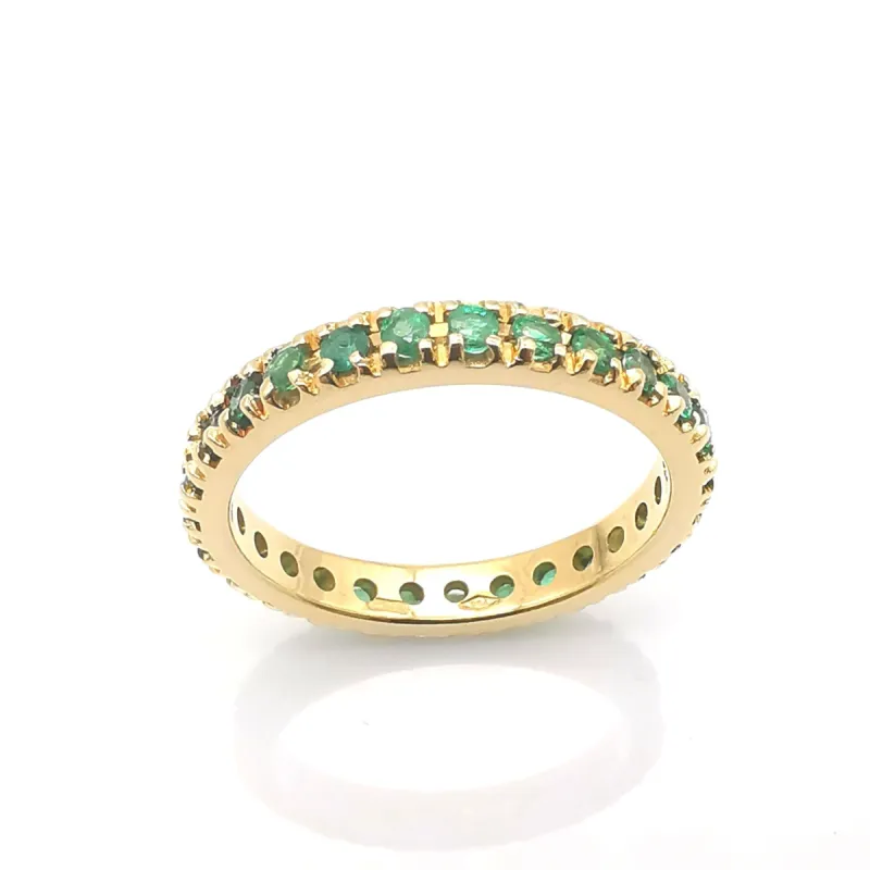 Alliances américaine or et émeraudes made by 58 Facettes