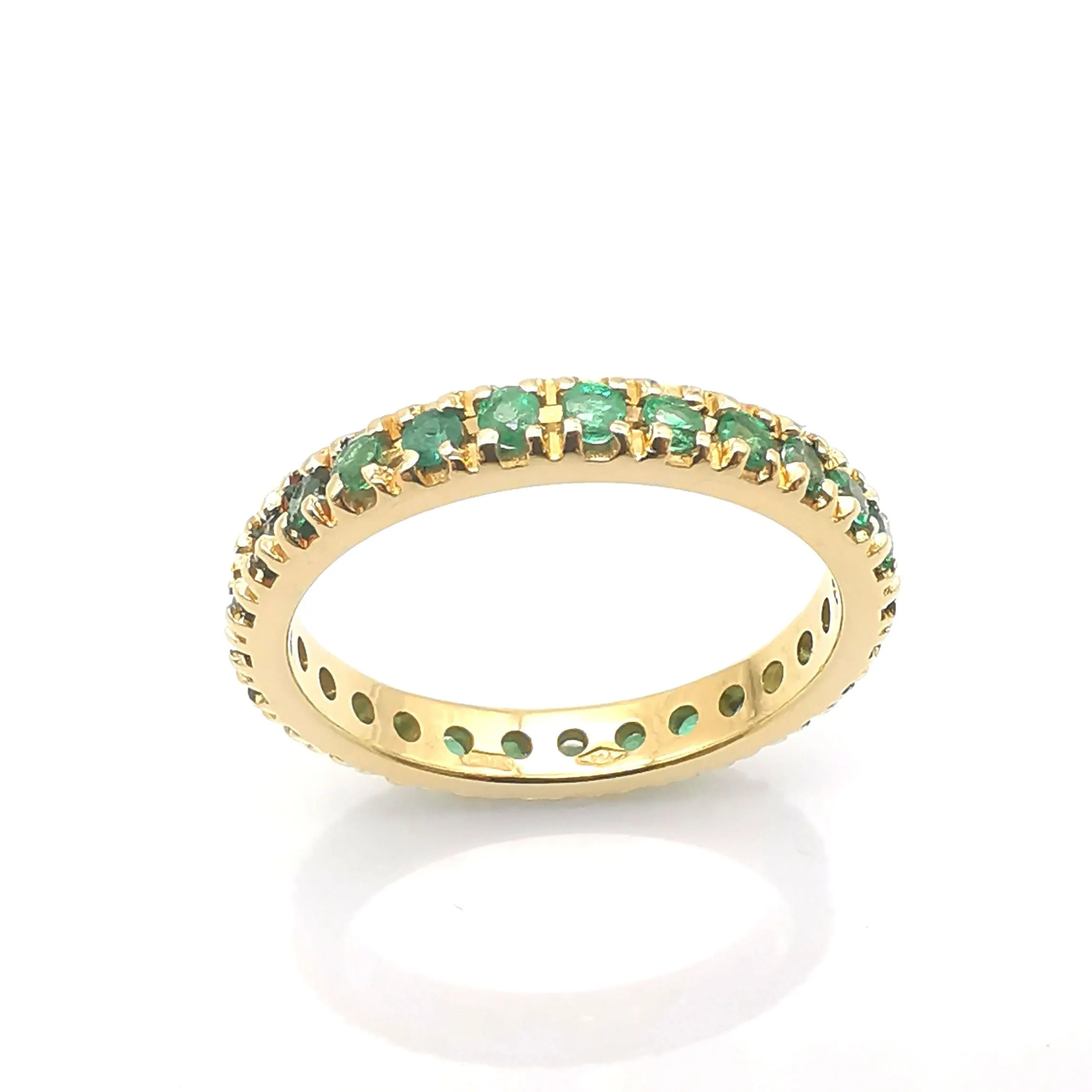 Alliances américaine or et émeraudes sold by 58 Facettes