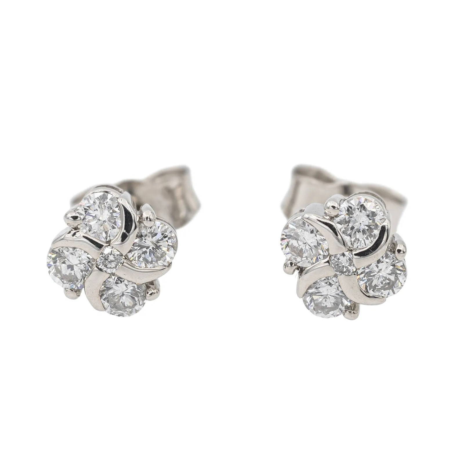 Boucles d'oreilles Puces Or blanc Diamant sold by 58 Facettes product image thumbnail 5