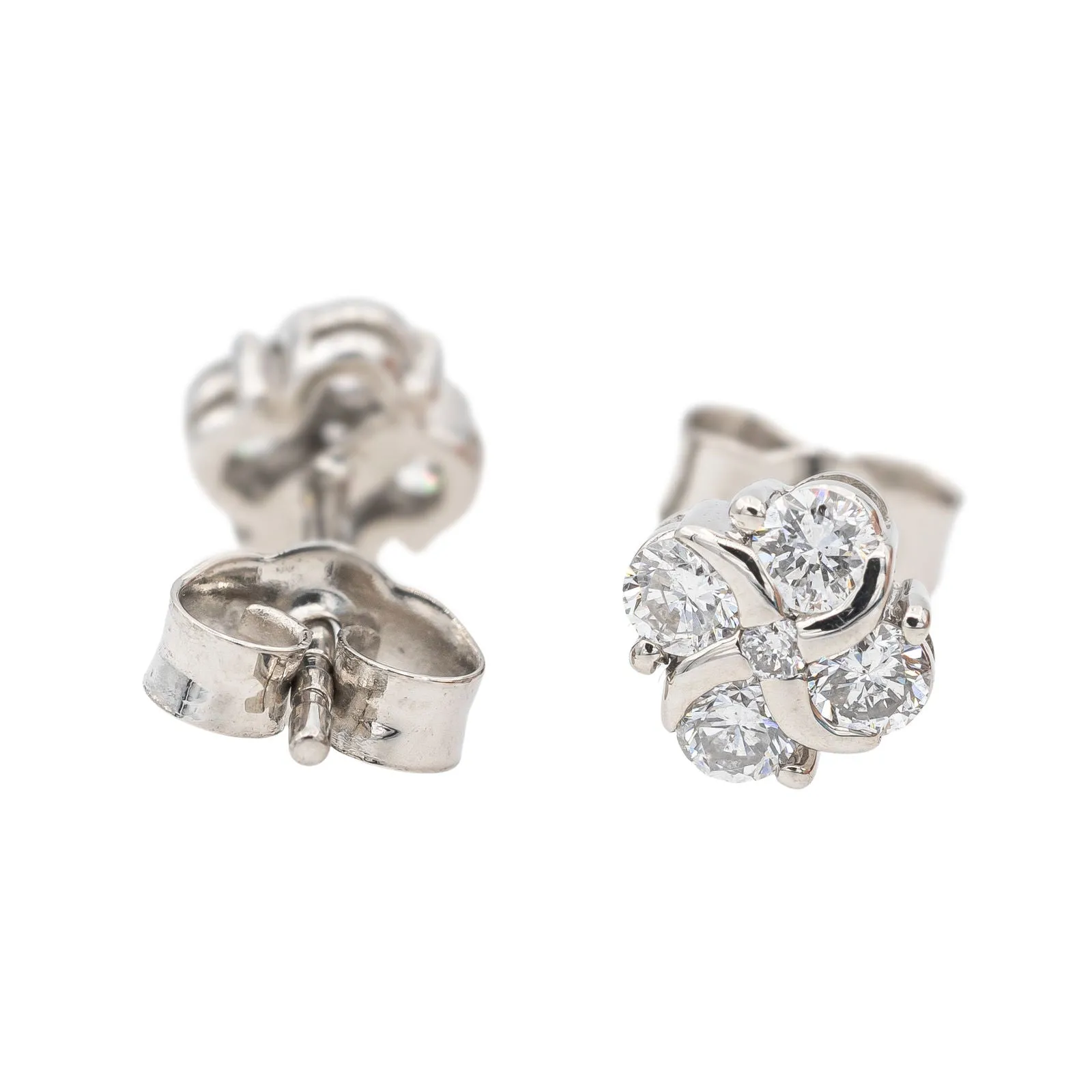 Boucles d'oreilles Puces Or blanc Diamant sold by 58 Facettes product image thumbnail 3