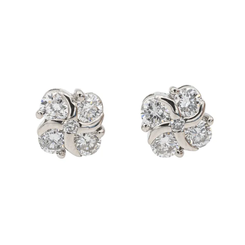 Boucles d'oreilles Puces Or blanc Diamant sold by 58 Facettes