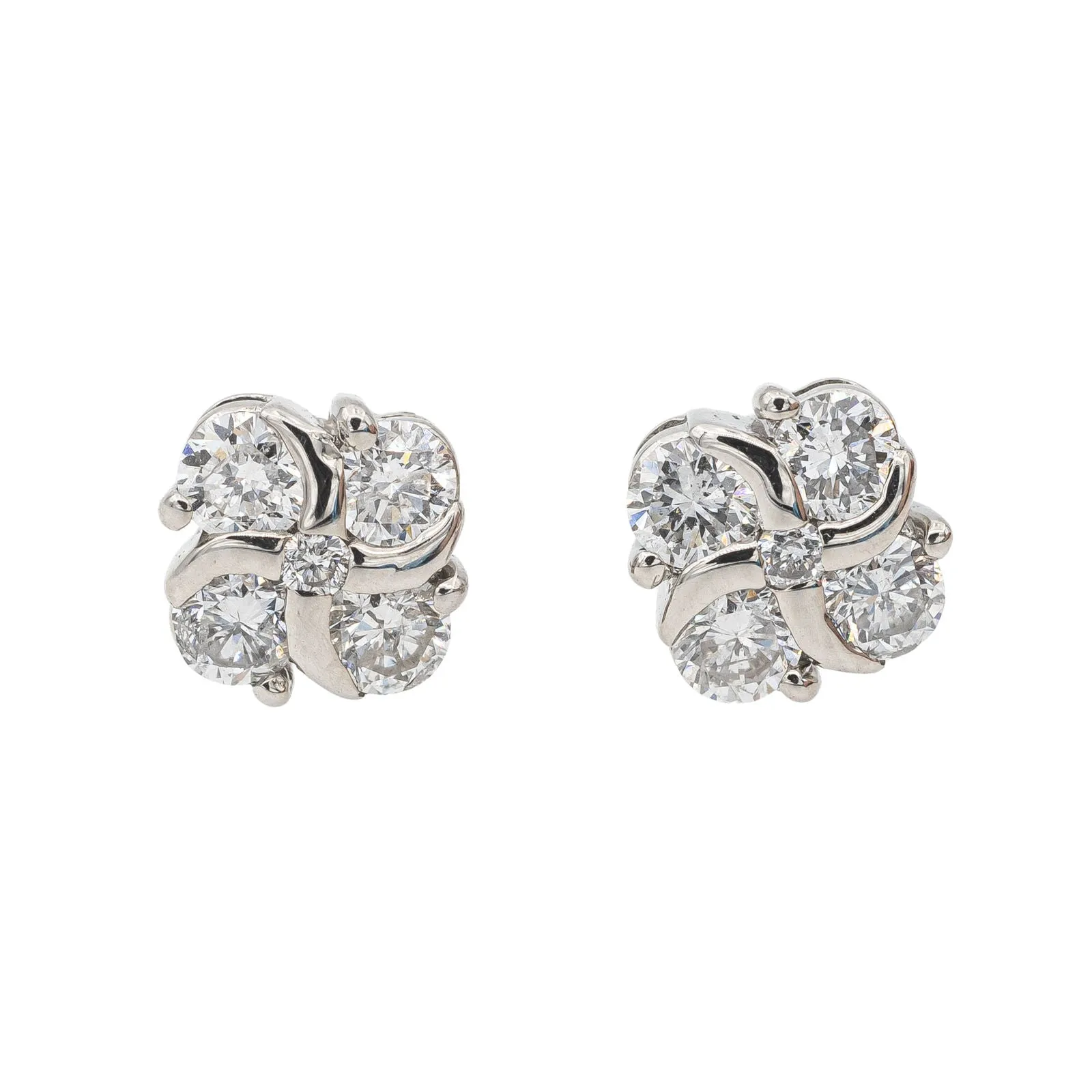 Boucles d'oreilles Puces Or blanc Diamant sold by 58 Facettes