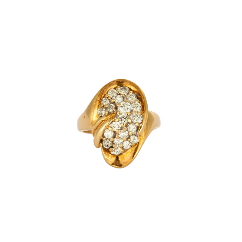 Bague or jaune diamants sold by 58 Facettes