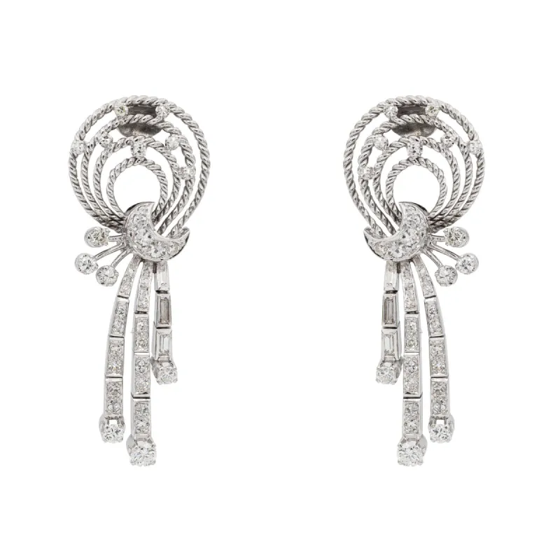 Boucles d'oreilles Palladium Diamant sold by 58 Facettes