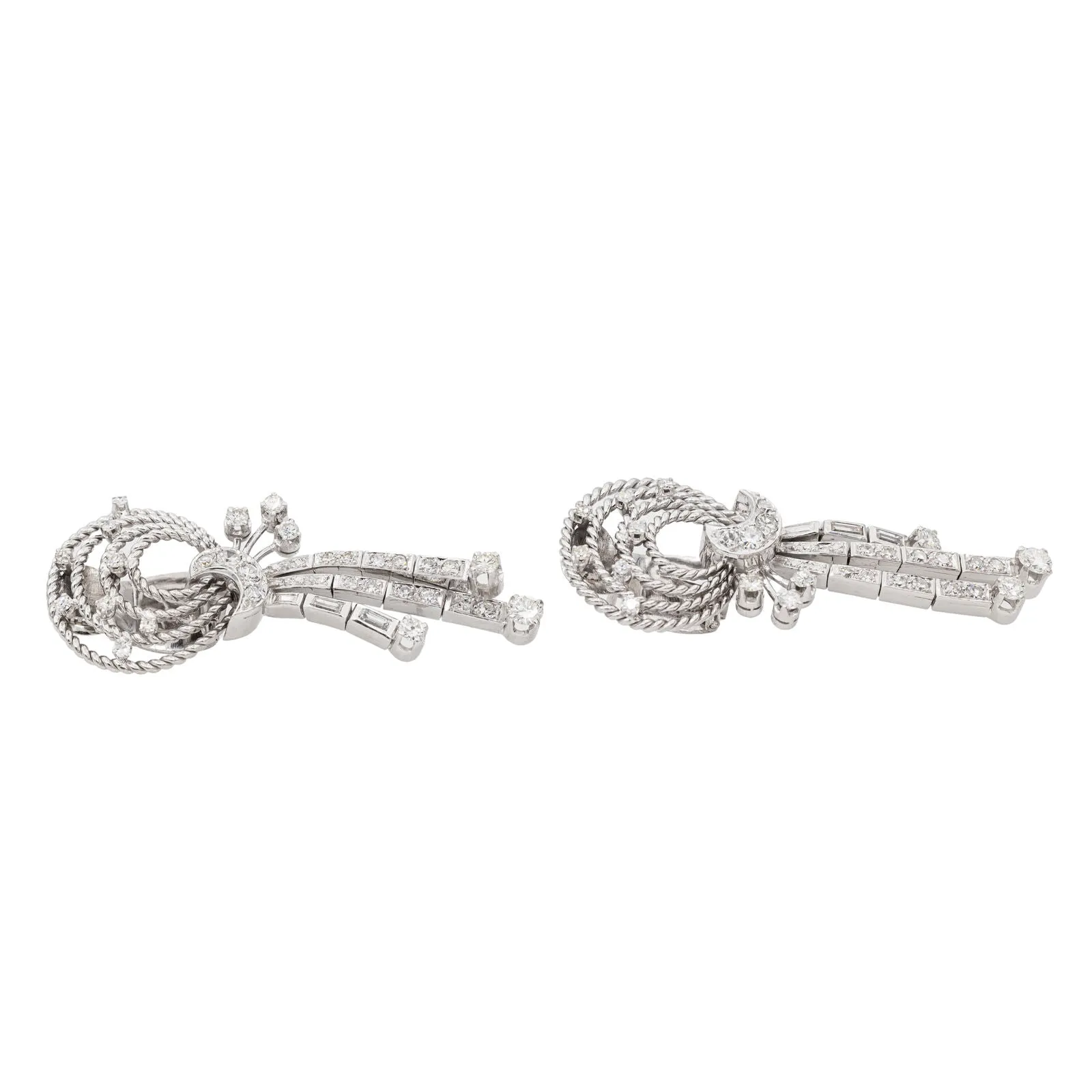 Boucles d'oreilles Palladium Diamant sold by 58 Facettes product image thumbnail 3