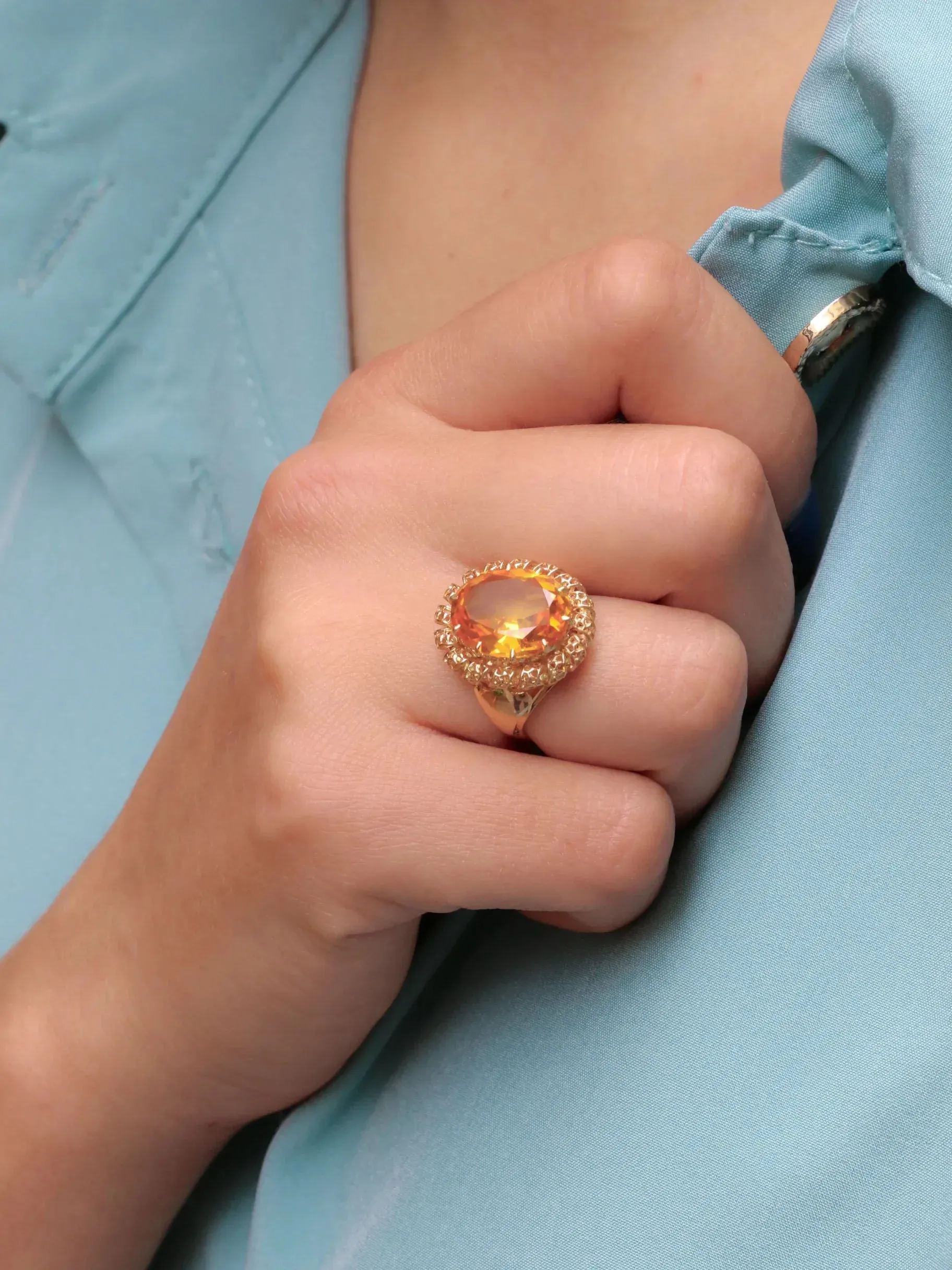 Bague cocktail citrine 5 carats sold by 58 Facettes product image thumbnail 2