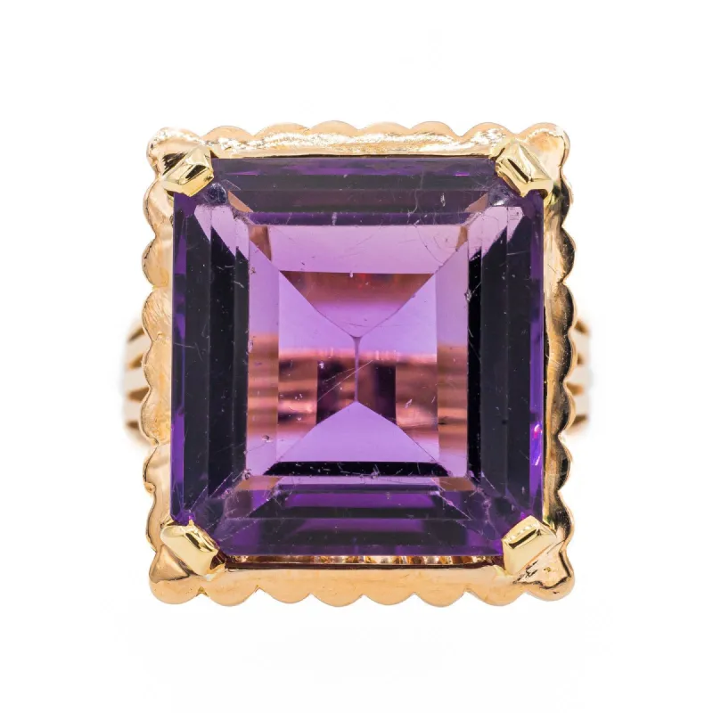 Bague Cocktail Or rose Améthyste sold by 58 Facettes