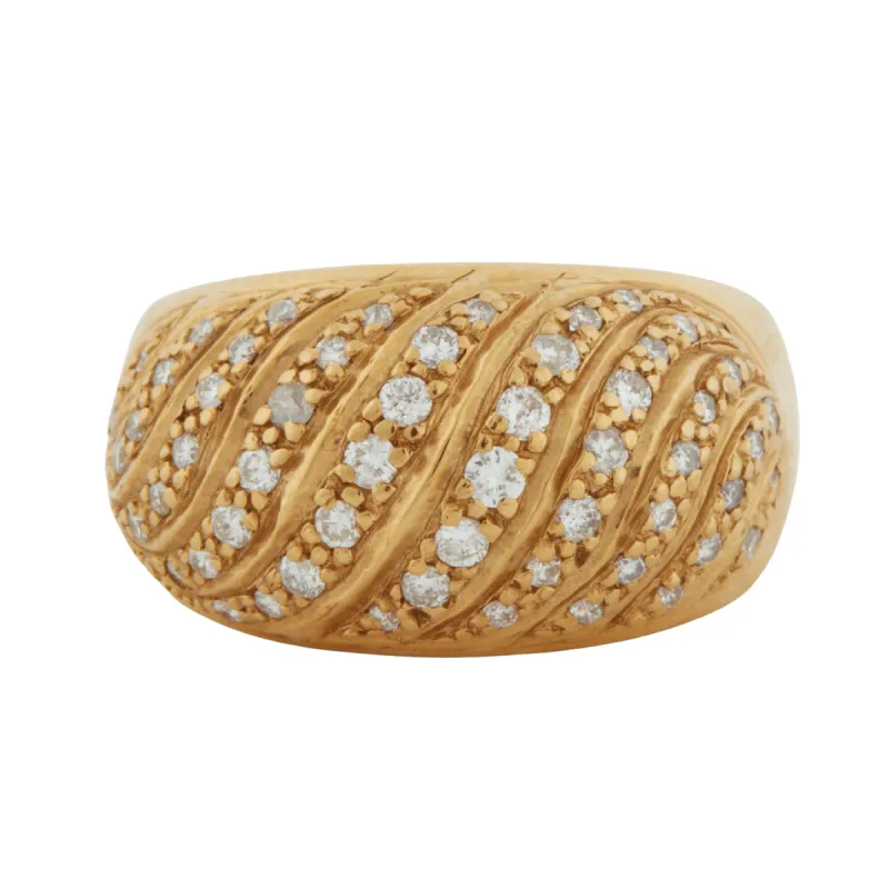 Bague dôme Or jaune Diamants sold by 58 Facettes