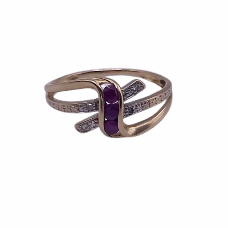 Bague croisée Or Jaune Rubis Diamants sold by 58 Facettes