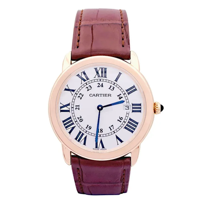 Montre Cartier "Ronde Solo" or rose, cuir. made by 58 Facettes