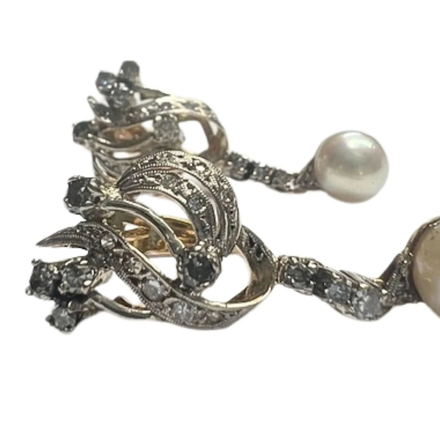 Boucles d'oreilles Art Déco diamants perles sold by 58 Facettes product image thumbnail 5