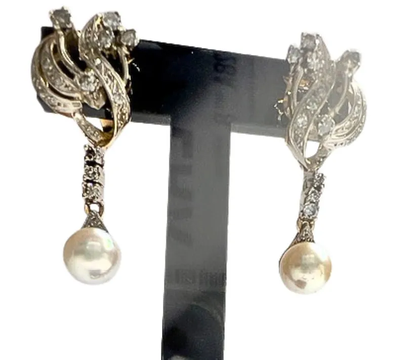 Boucles d'oreilles Art Déco diamants perles sold by 58 Facettes product image thumbnail 3