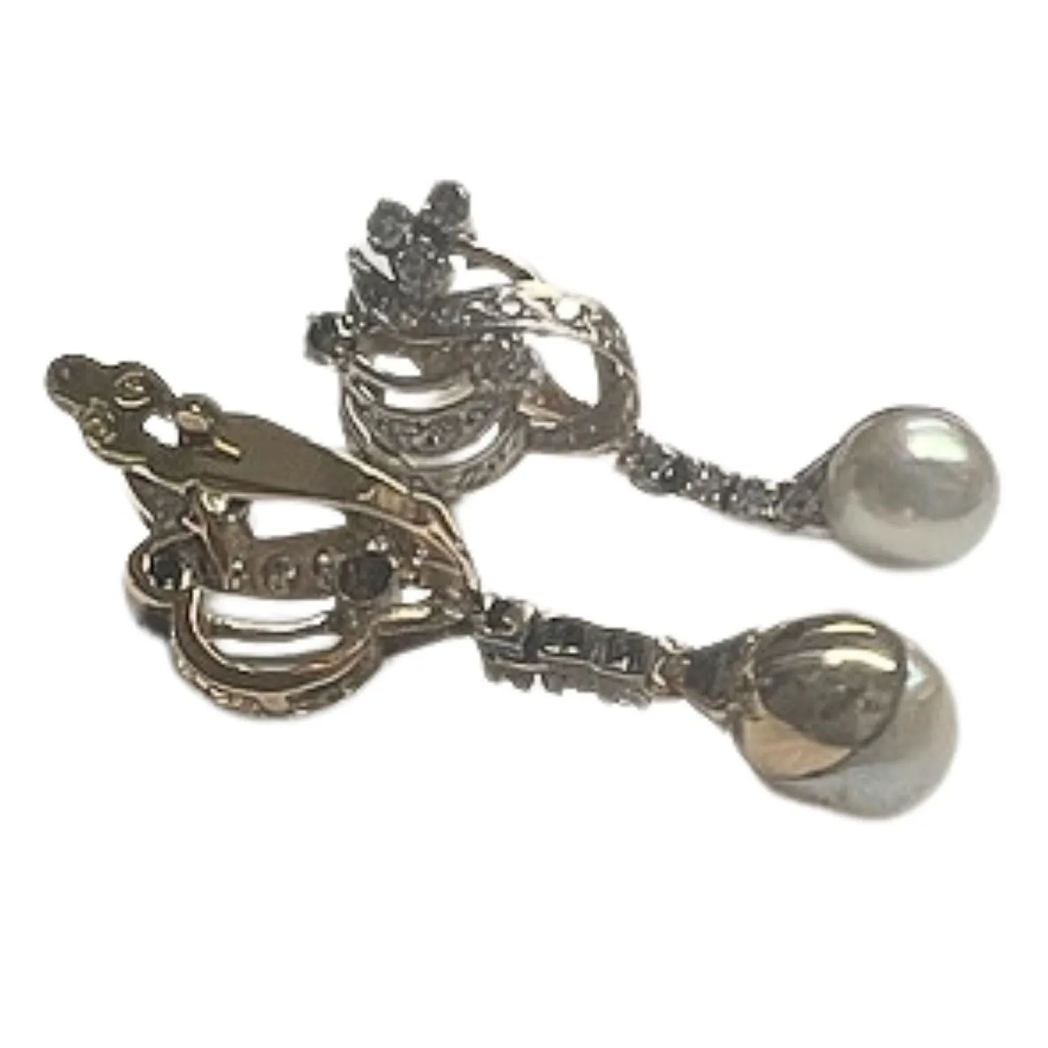 Boucles d'oreilles Art Déco diamants perles sold by 58 Facettes product image thumbnail 4