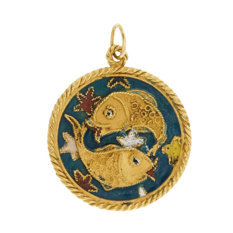 Pendentif émaillé avec poisson sold by 58 Facettes