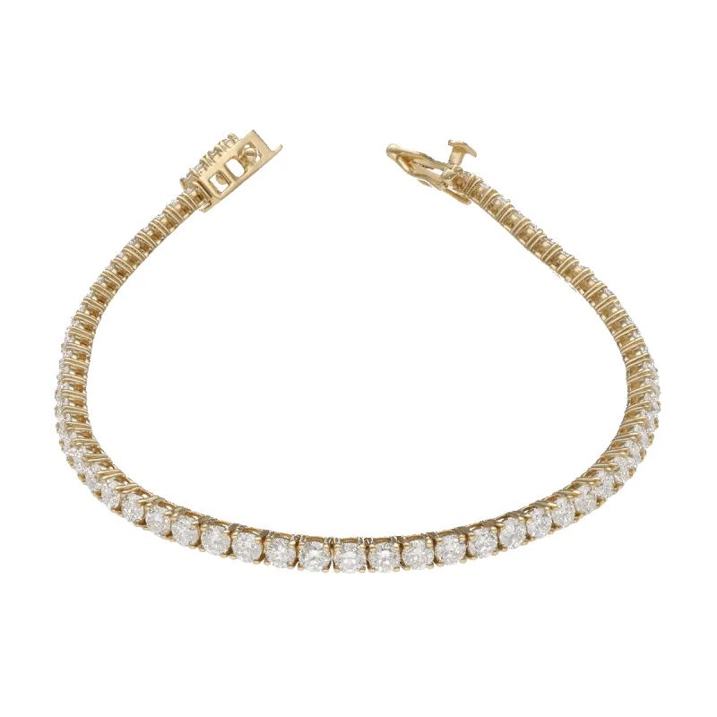 Bracelet ligne en or jaune avec diamants sold by 58 Facettes