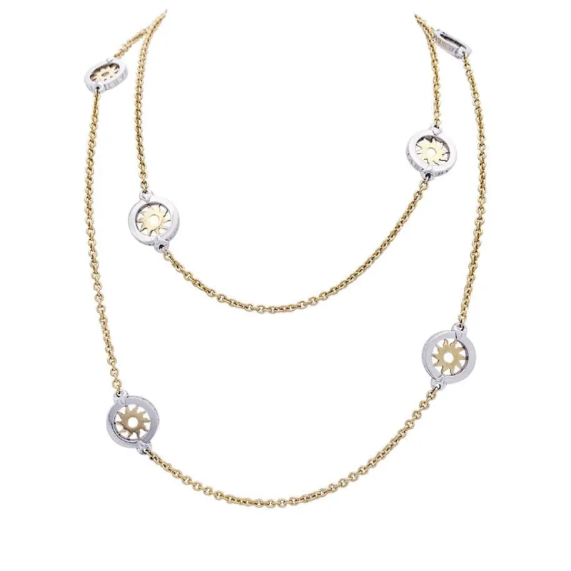 Sautoir Bulgari "Tondo Sun" or jaune, acier. made by 58 Facettes