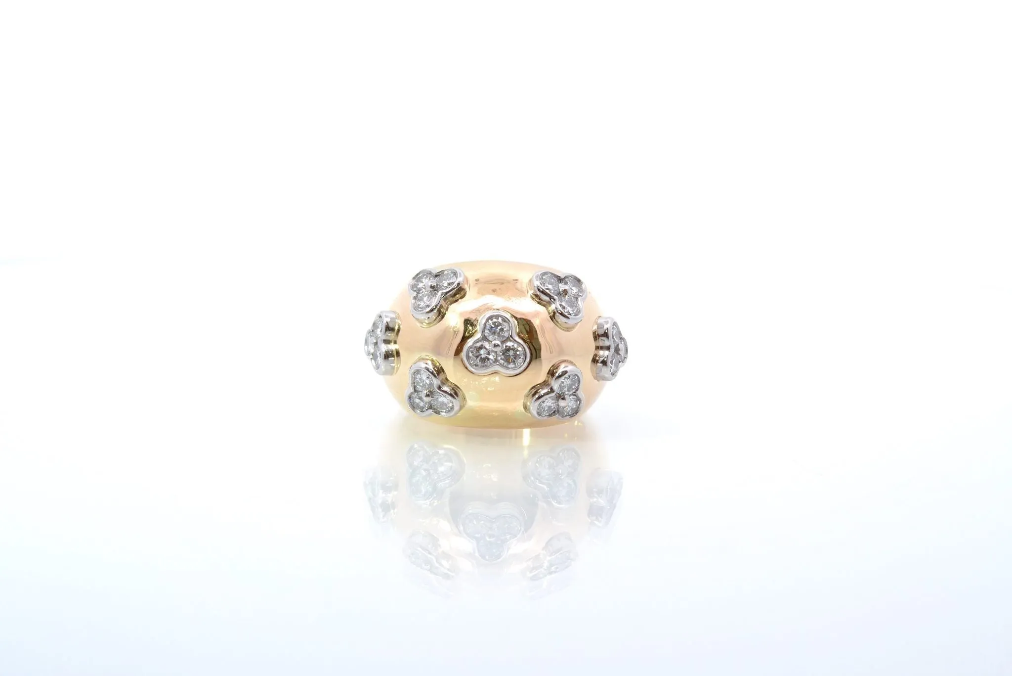 Bague boule en or jaune sertie de diamants sold by 58 Facettes product image thumbnail 3
