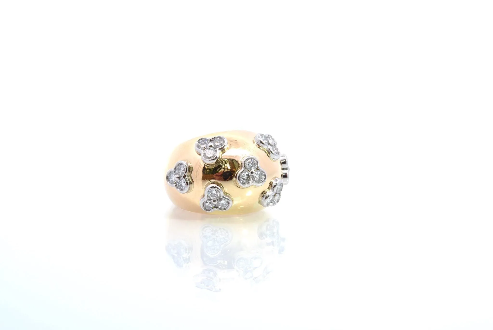 Bague boule en or jaune sertie de diamants sold by 58 Facettes product image thumbnail 4