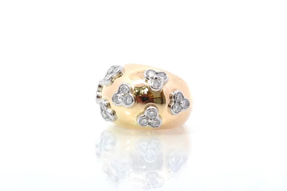 Bague boule en or jaune sertie de diamants sold by 58 Facettes