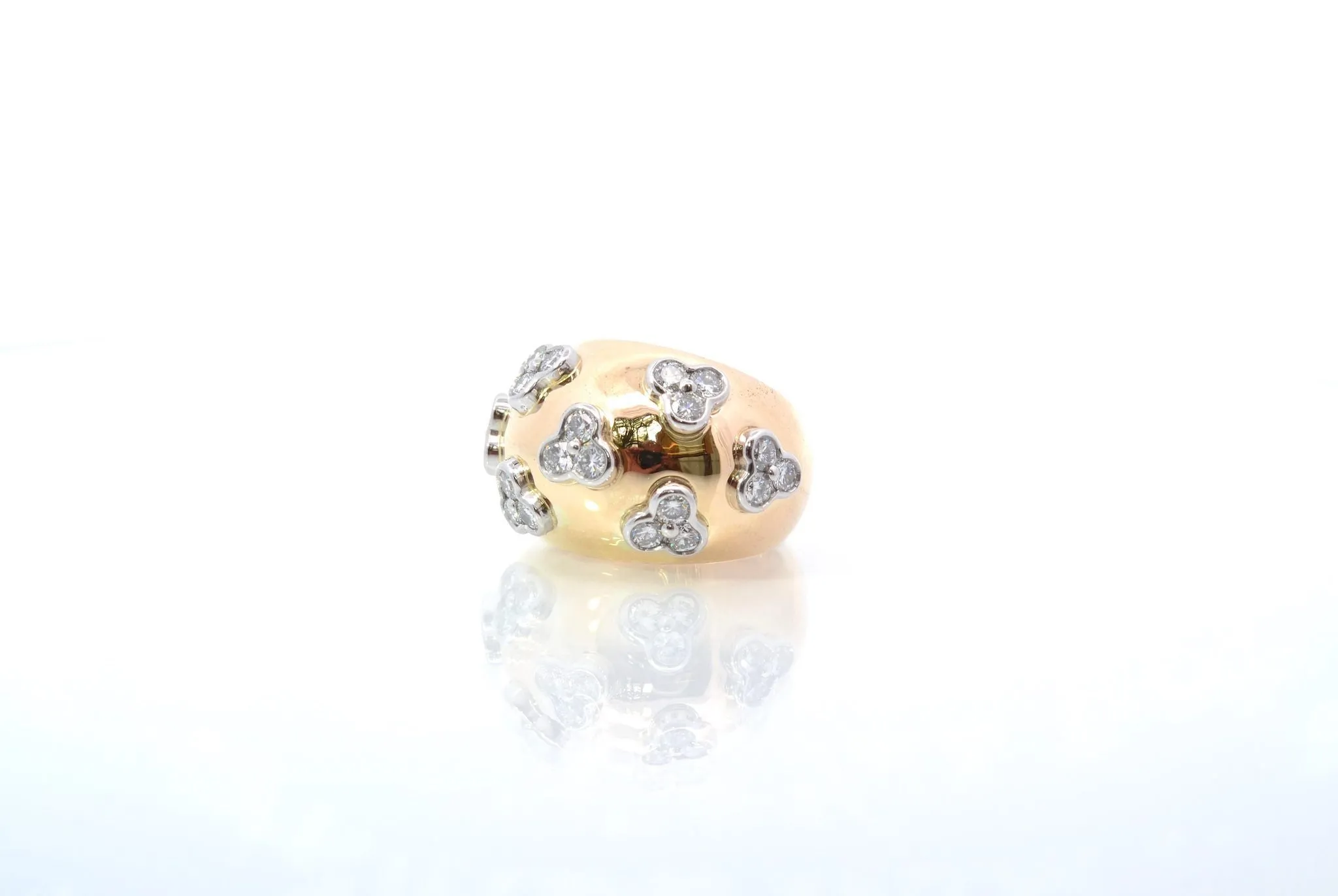 Bague boule en or jaune sertie de diamants sold by 58 Facettes product image thumbnail 2