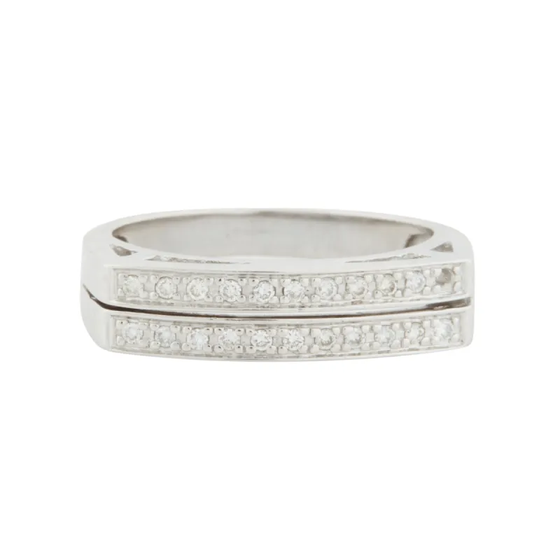 Bague Or Blanc - Diamants sold by 58 Facettes