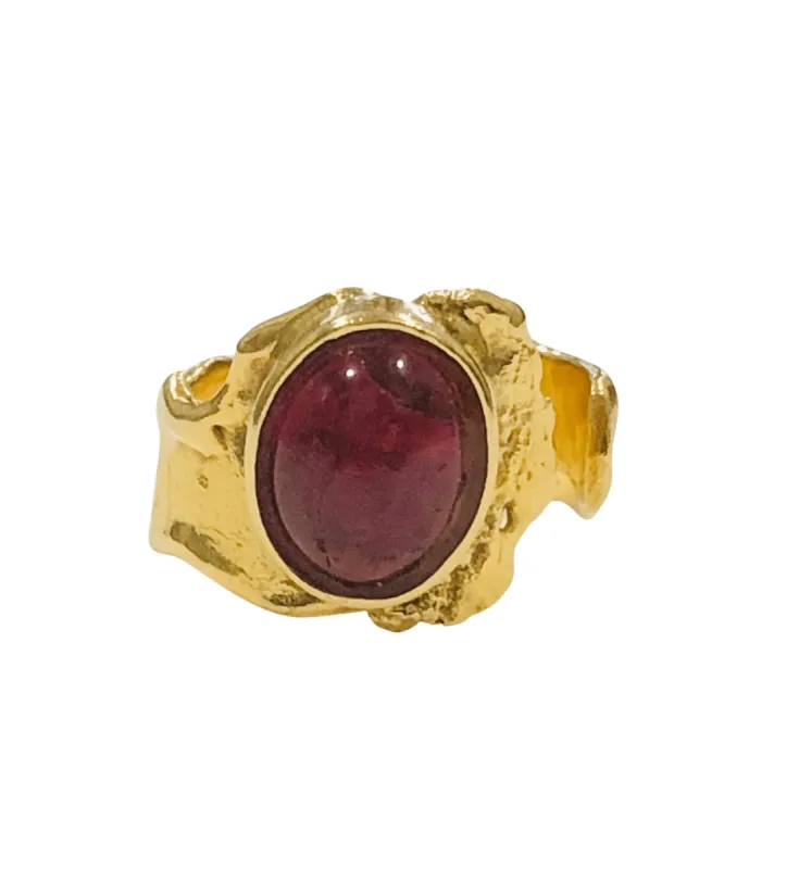 Bague tourmaline rose or jaune sold by 58 Facettes
