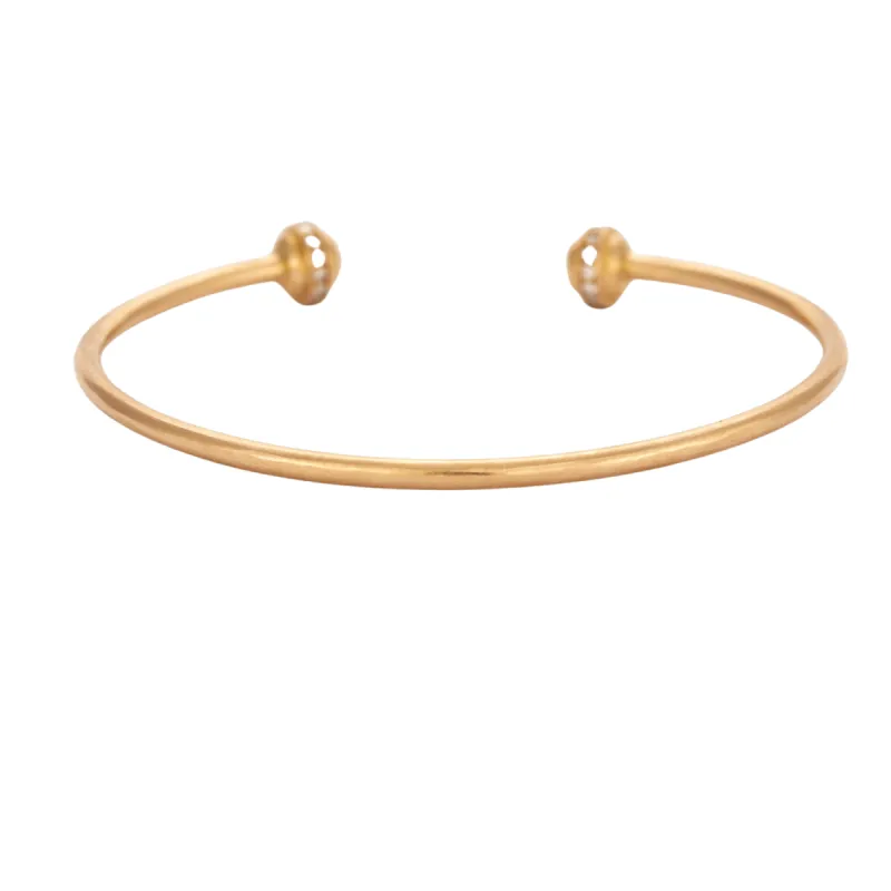 Bracelet jonc ouvert or rose diamants sold by 58 Facettes