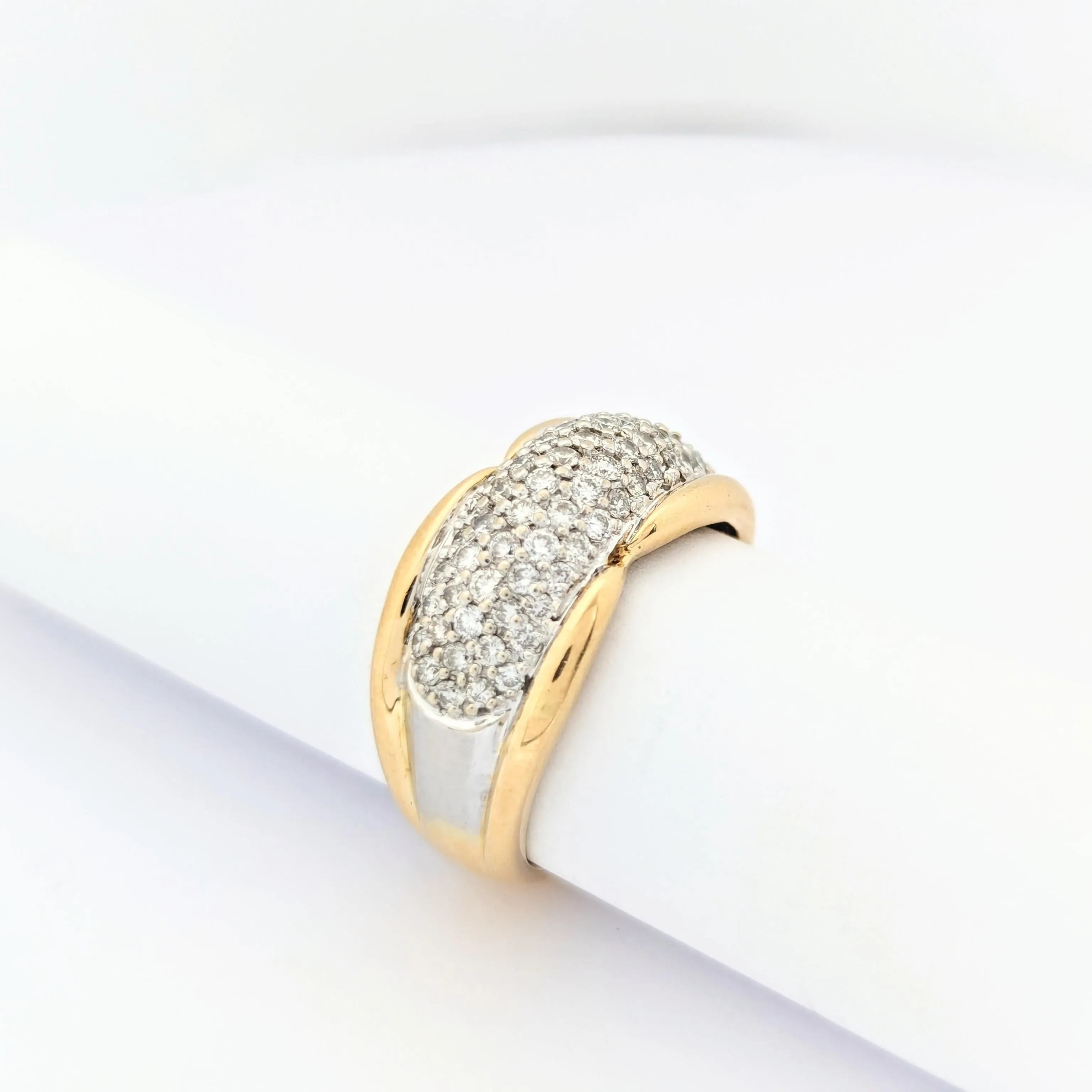 Bague en or jaune 18 carats pavée de diamants sold by 58 Facettes product image thumbnail 5