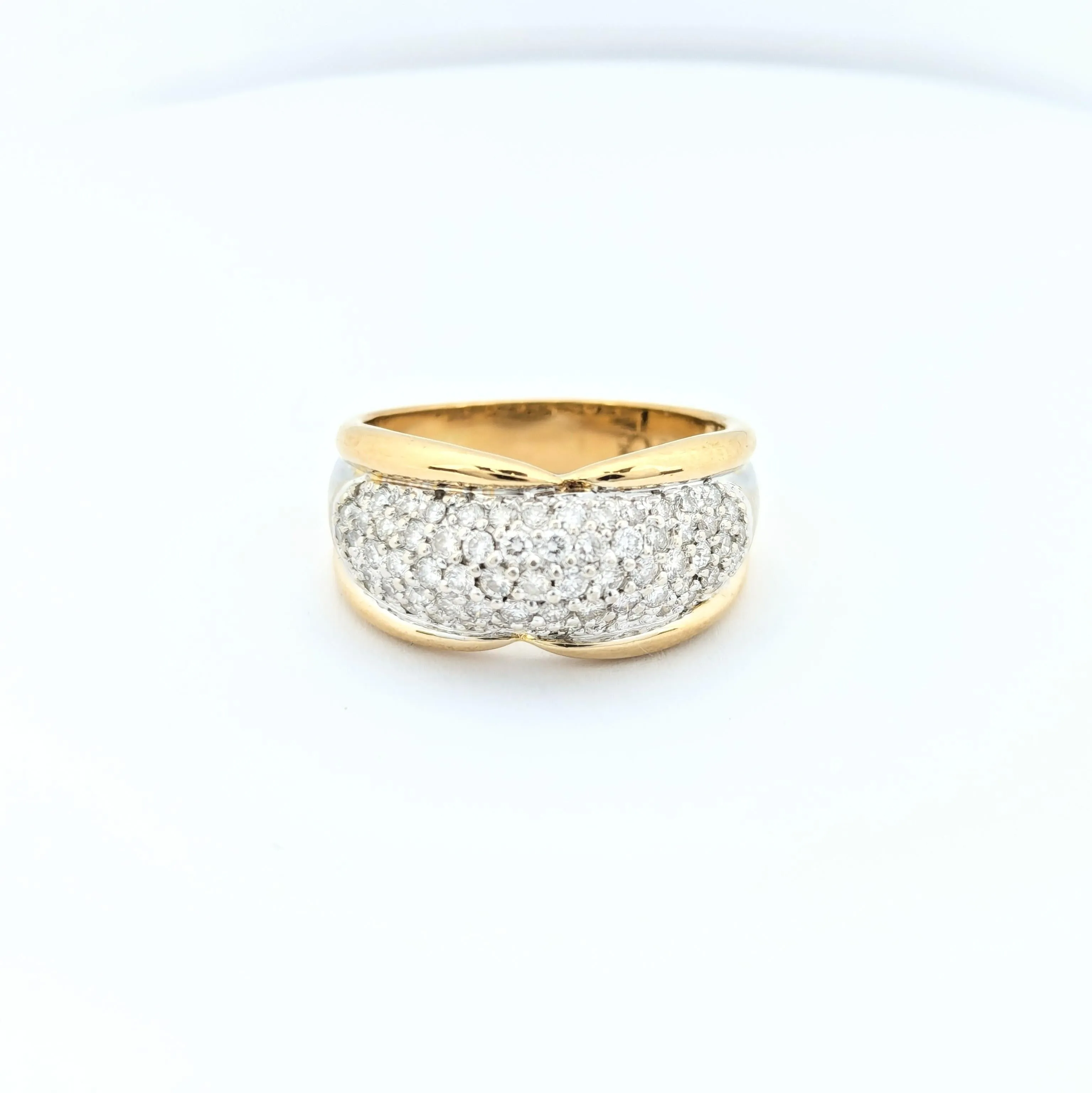 Bague en or jaune 18 carats pavée de diamants sold by 58 Facettes product image thumbnail 2