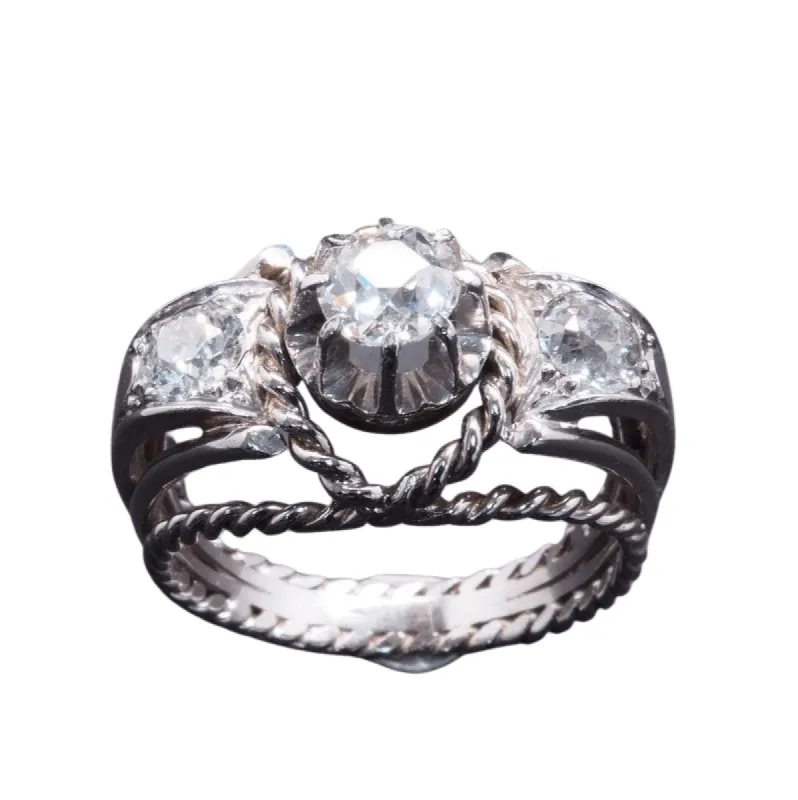 Bague Or blanc Platine Diamants made by 58 Facettes