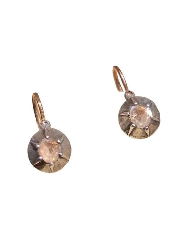 Paire de dormeuses, en or rose 18k et argent sold by 58 Facettes
