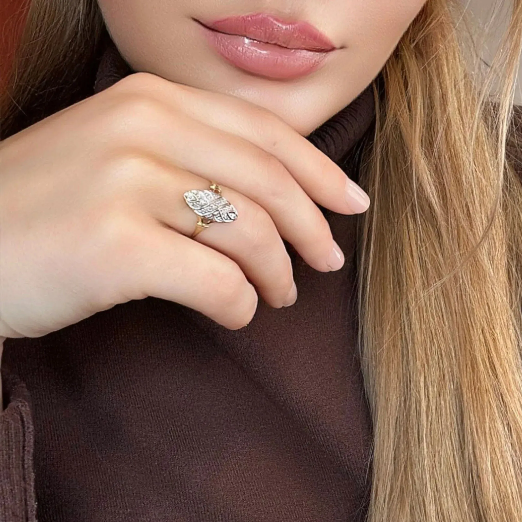 Bague Marquise Or Jaune & Diamants sold by 58 Facettes product image thumbnail 2